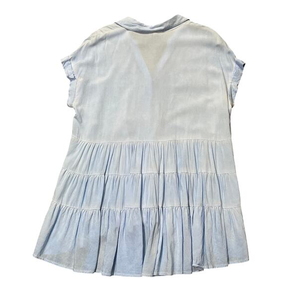 Jane and Delancy Baby Doll Tiered Button V-Neck Top Tunic Size Large - Picture 5 of 5